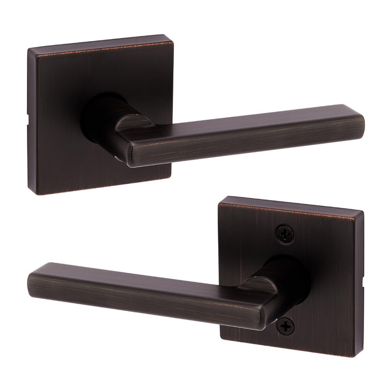Kwikset Halifax Interior Passage Door Handle  Lever For Closet and Hallway Doors  Reversible Non-Locking Handle Lever  Venetian Bronze  with Microban Protection - Image 1
